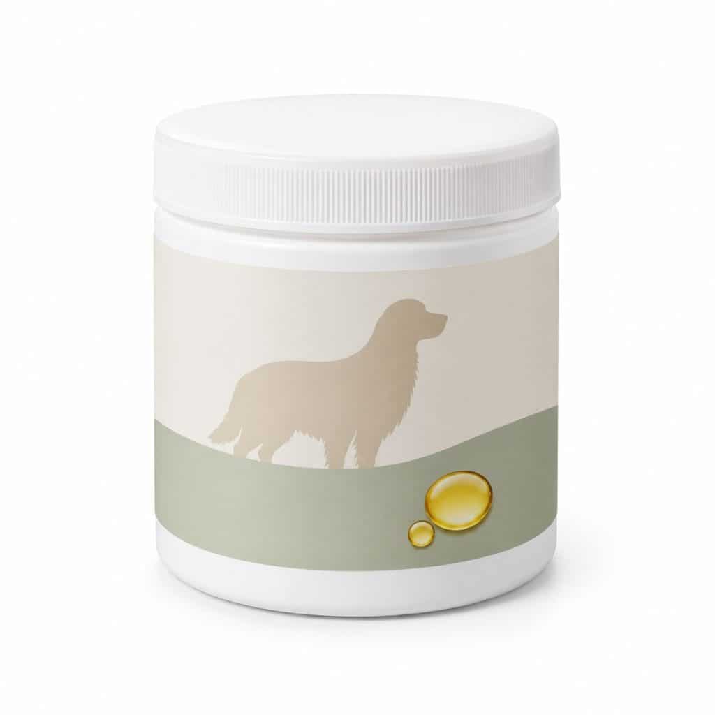 Complément oméga pour peau et pelage du chien présenté seul