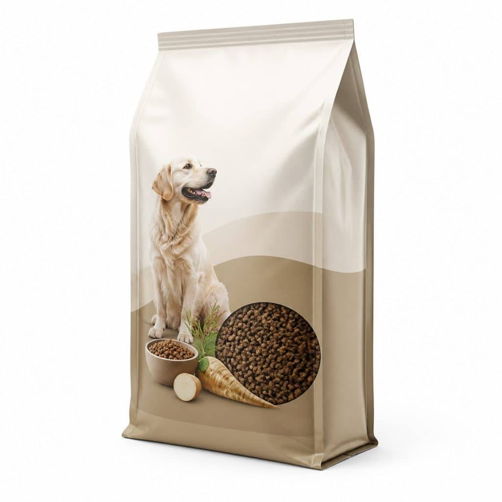 Croquettes chien digestif riche en fibres présenté seul