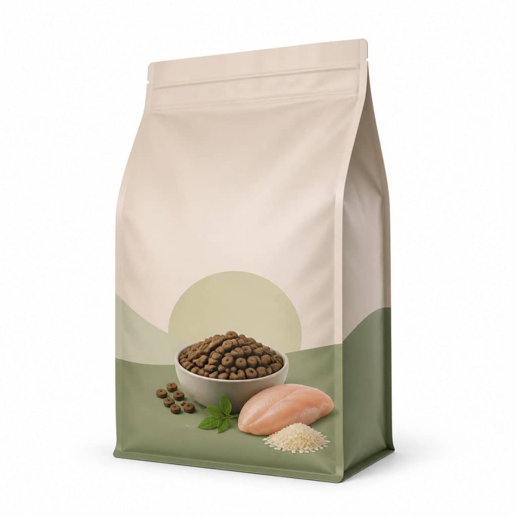 Croquettes chien digestion sensible au poulet présenté seul