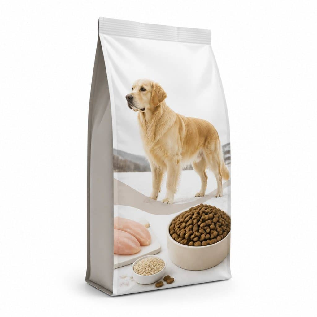 Croquettes chien grande race adulte au poulet présenté seul