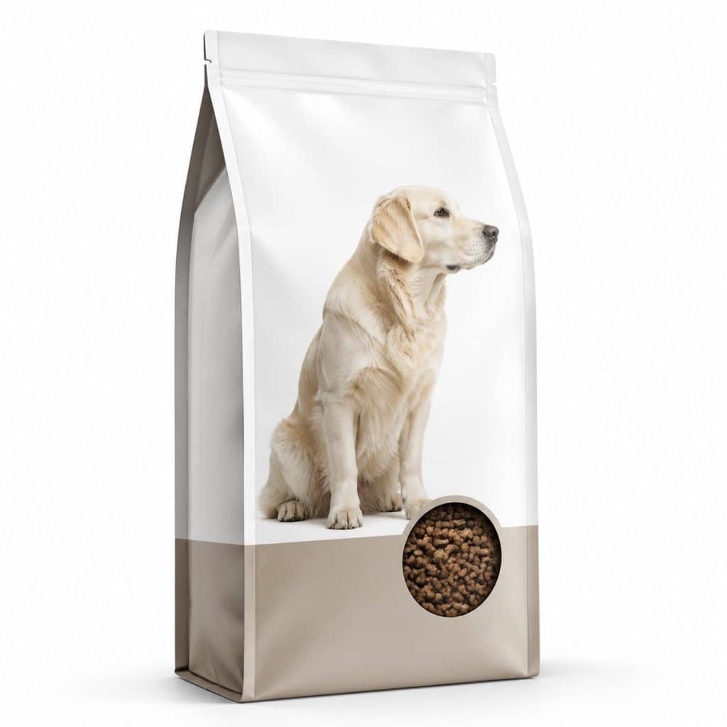 Croquettes chien grande race formule dermatologique présenté seul