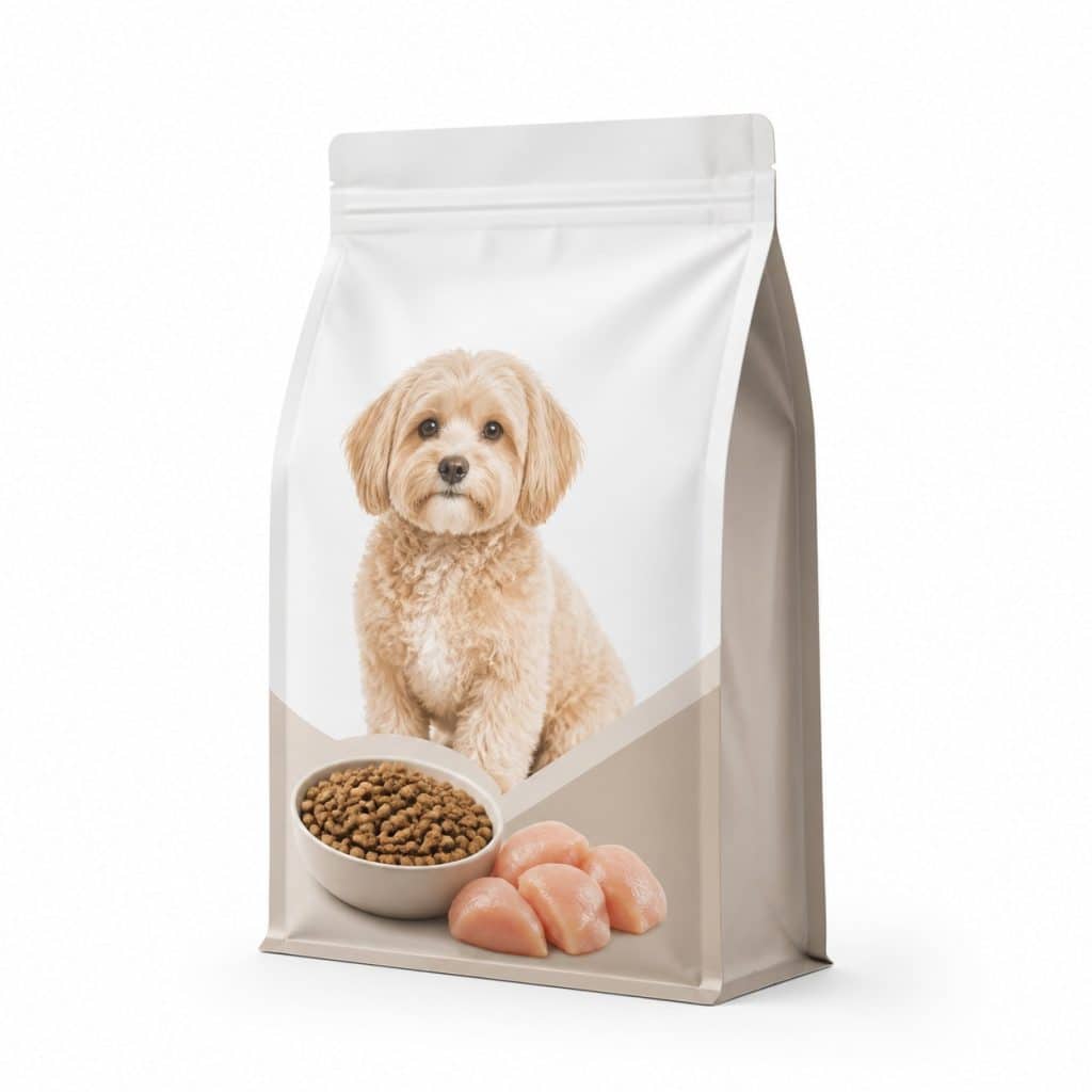 Croquettes chien petite race au poulet présenté seul