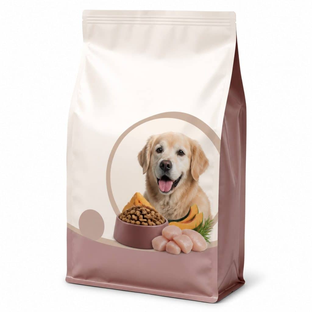 Croquettes chien senior au poulet présenté seul